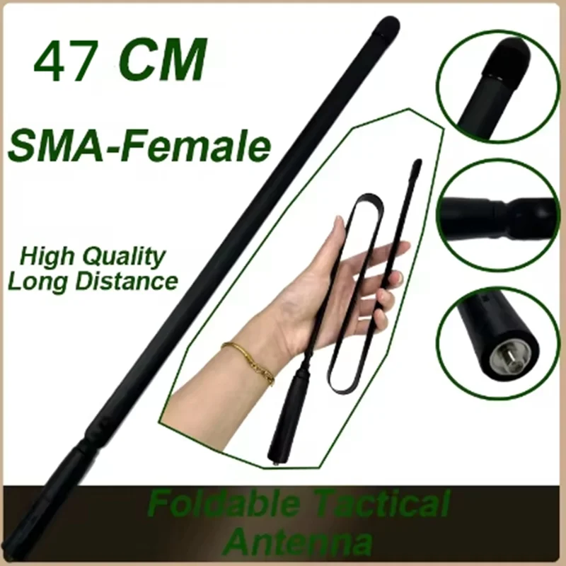 

Walkie Talkie Foldable CS Tactical Antenna SMA-Female 72CM Long Range For Baofeng UV5R UV-82 10R 888S UV16 Pro UV25 5RH K5 PLUS