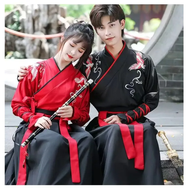 Hanfu Dress Set Diagonal Collar Waist Length Skirt Daily Improvement Hanfu Chinese Style Class Uniform Ancient Costume Martial