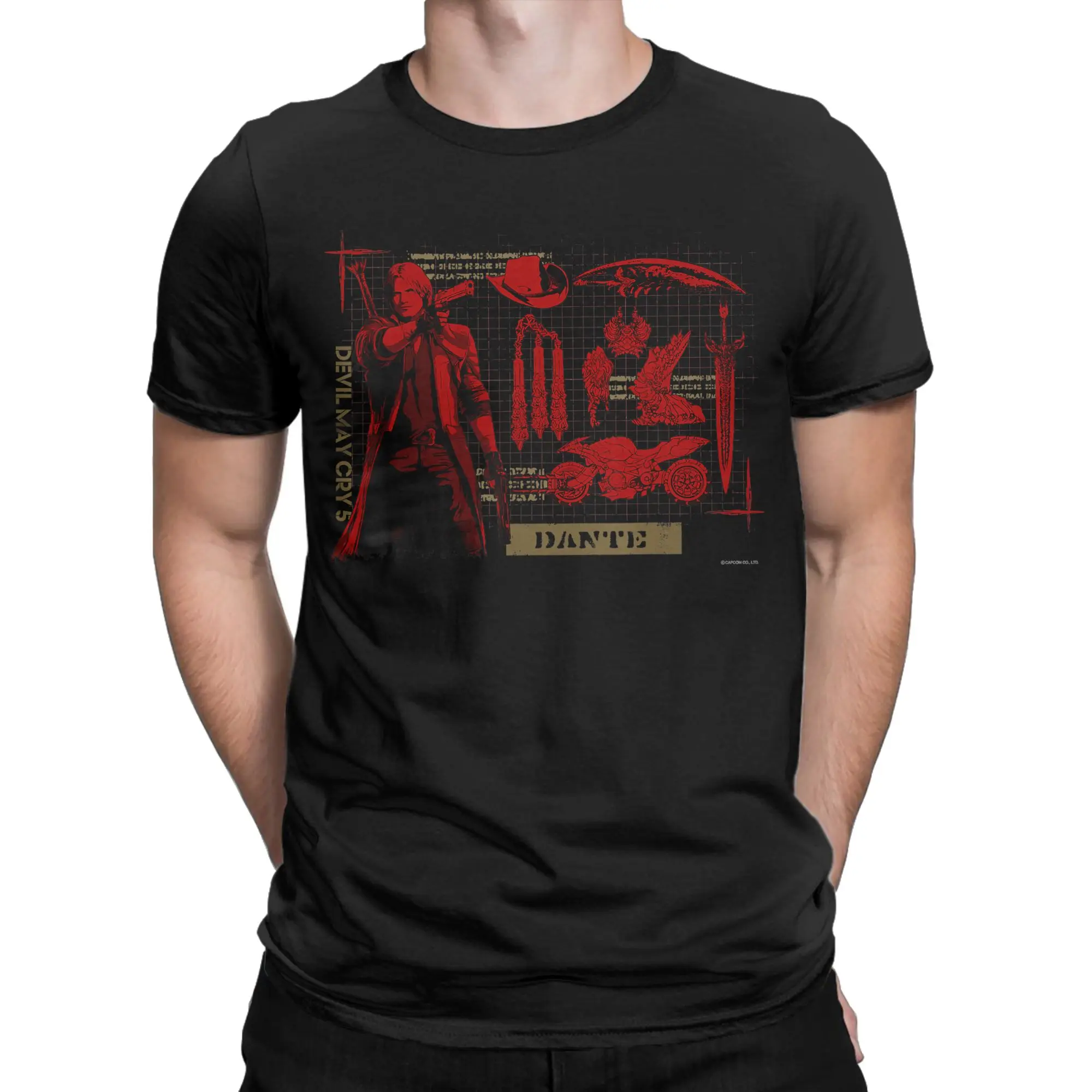 Dark Slayer Novelty 100% Cotton T-Shirt D-Devil May Cry Tops Tees For Men