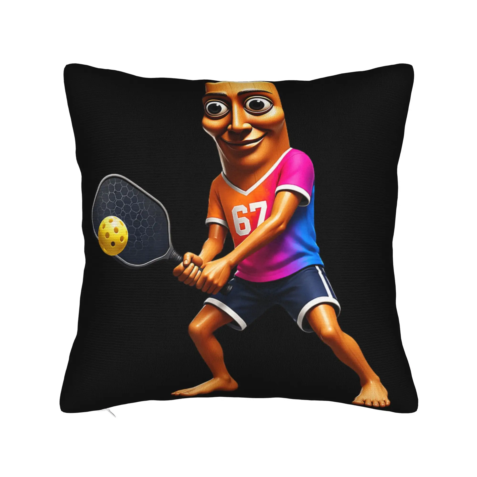 Tung Sahur Brainrot Pickleball Funny Meme Pillow Case  Morden Pillow Cover Soft Pillowcases For Sofa Couch Bed Living Room