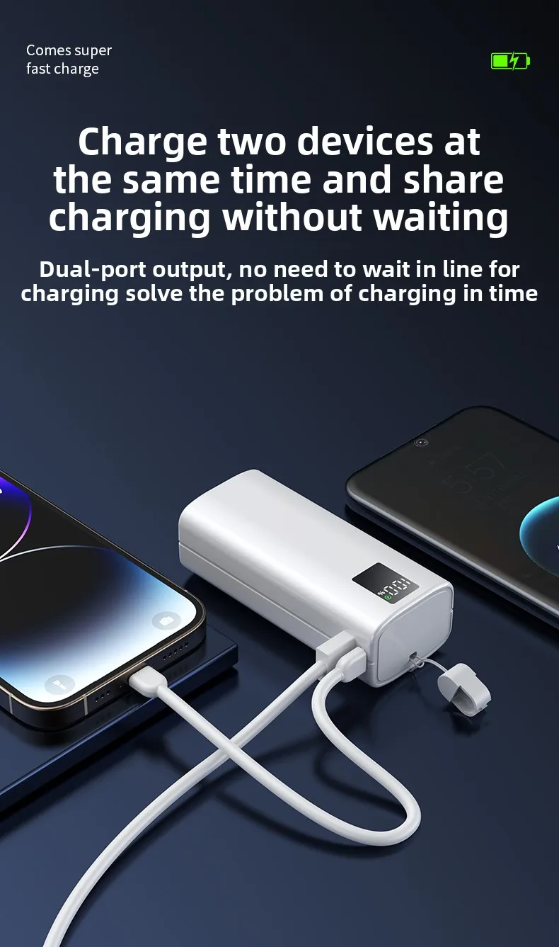 10000 mAh PowerBank Schnellladung Ersatzakku Tragbares Ladegerät Mobiler externer Akku für IPhone/Samsung/Xiaomi/Huawei/ZTE
