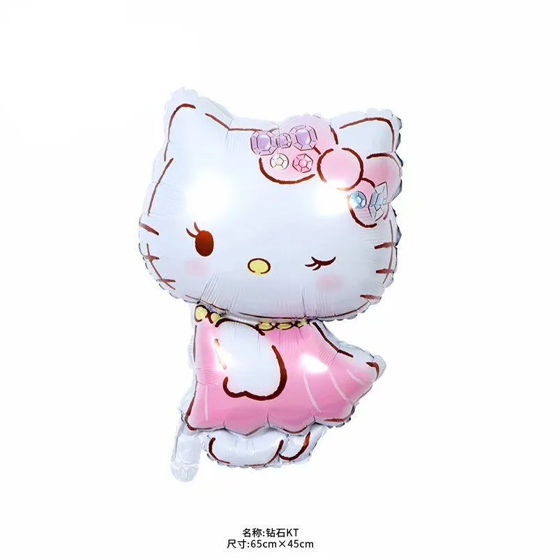 Cartoon Hello Kitty Balloon Girls Decoration Birthday Party Supplies Foil Balloon Globos Children Streamer Baby Shower Balloons