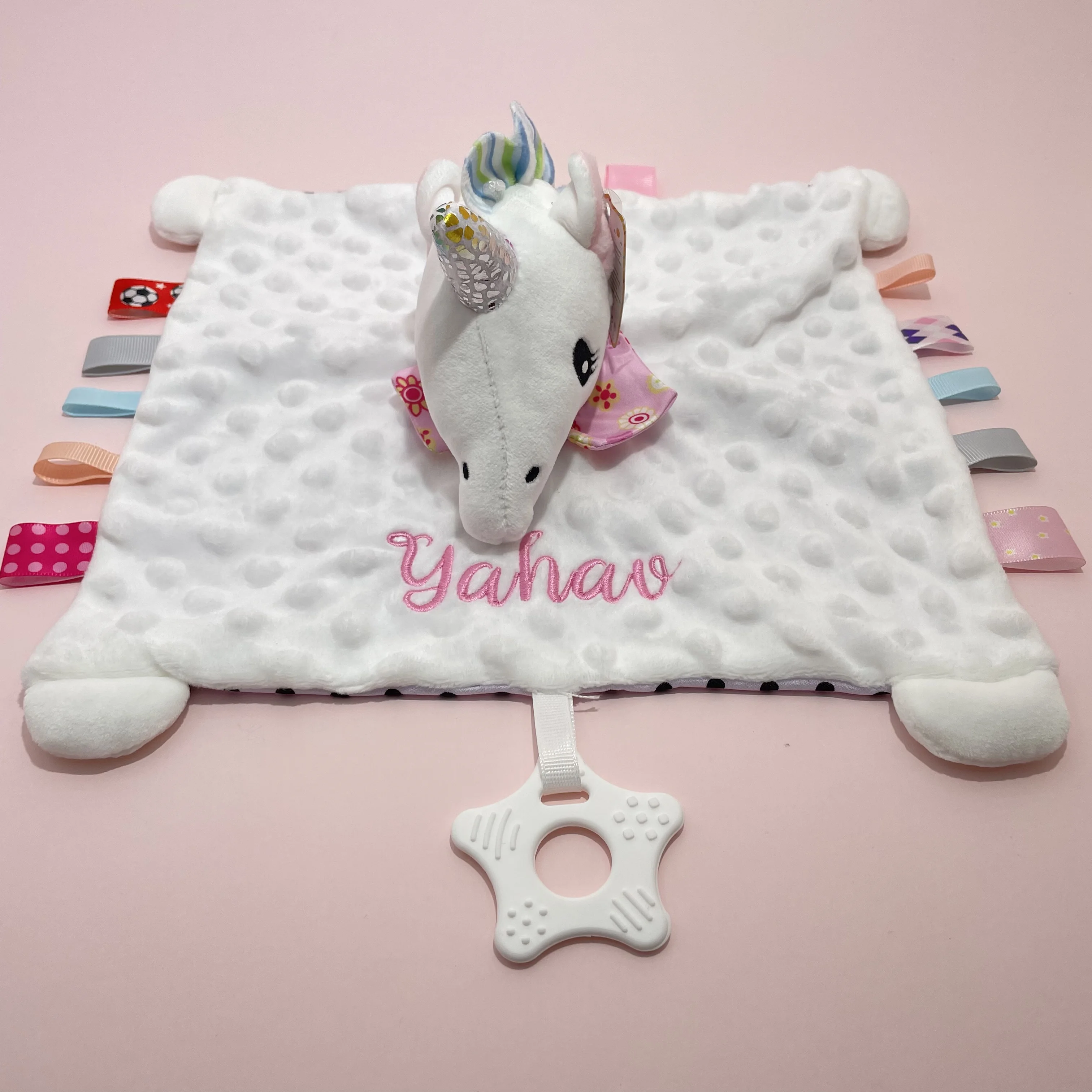 Anpassbare Baby Name Plüsch Tröster Decke Gefüllte Schlafpuppe Kinder Mode Schlafspielzeug Beruhigendes Handtuch Geschenk für Neugeborene – Detail 21