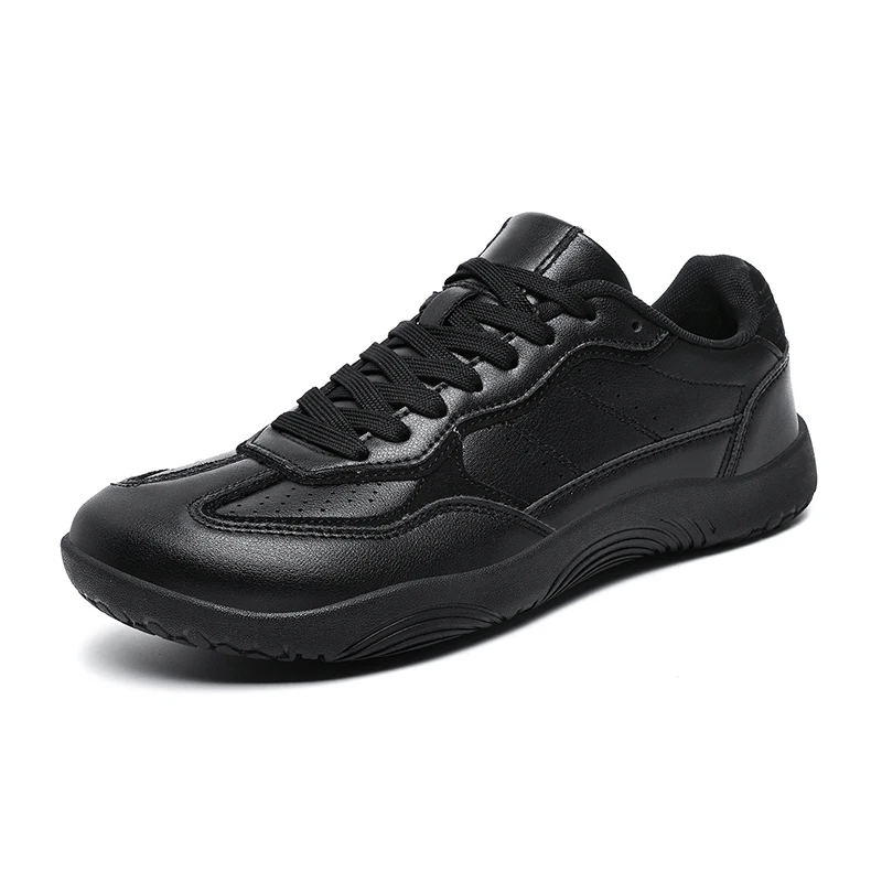 Autumn and Winter Men's Fashionable Versatile Casual Shoes, Wide-Footed Shoes, Unisex Barefoot Training Shoes, Pu Leather Upper with Rubber Sole, Suitable for Wide and Fat Feet, Outdoor Hiking and Commuting