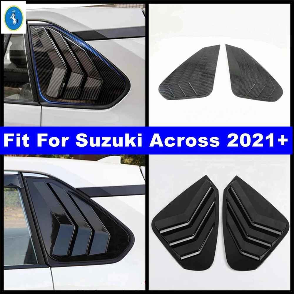 Rear Window Louver Shutter Vent Louvers Scoop Protection Cover Trim Fit For Suzuki Across 2021 Black / Carbon Fiber Accessories