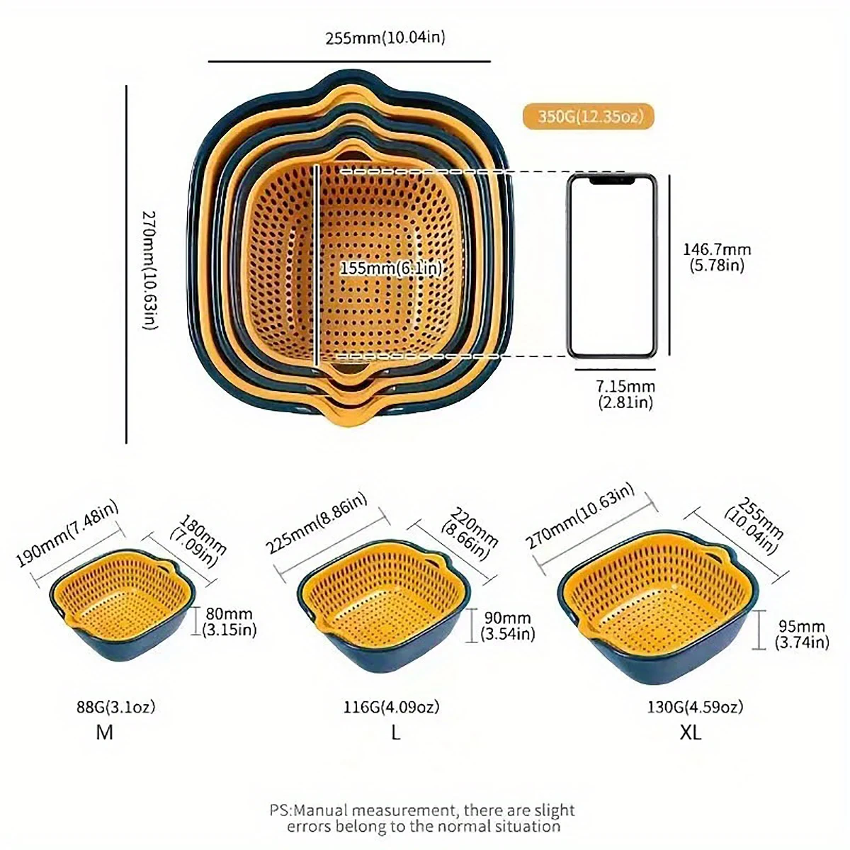 Washing Vegetable Baskets in The Kitchen Fruit Baskets Multi-layer Stackable Vegetable Sinks Strainer Washing Fruits Colander