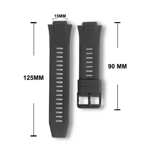 Imagen 2 del producto Correas de reloj inteligente originales Mk66, pulseras impermeables de 15mm, gratis una pieza de piezas de reloj inteligente de vidrio templado