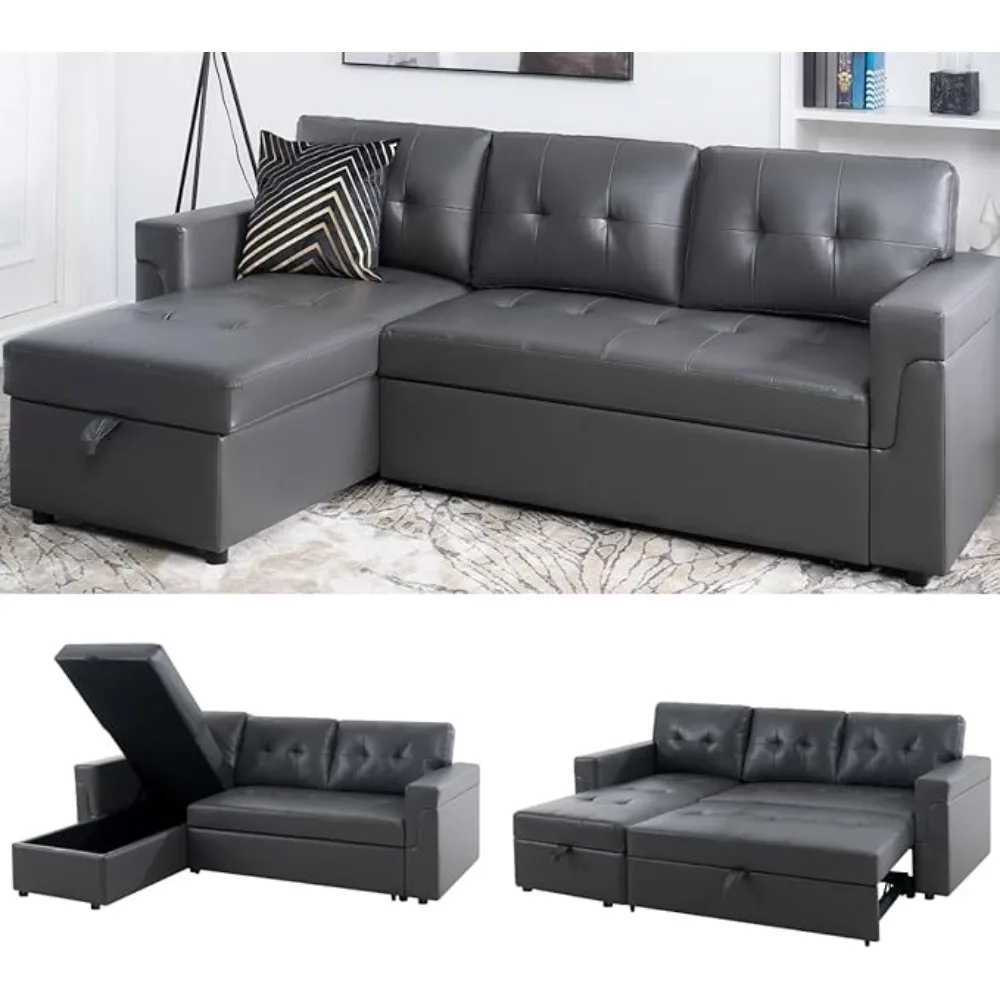 Sectional Sofa with Convertible Sofa Bed & Chaise Find Tranquil Comfort with Stress-Design & Durable Cushions Sectional Sofa