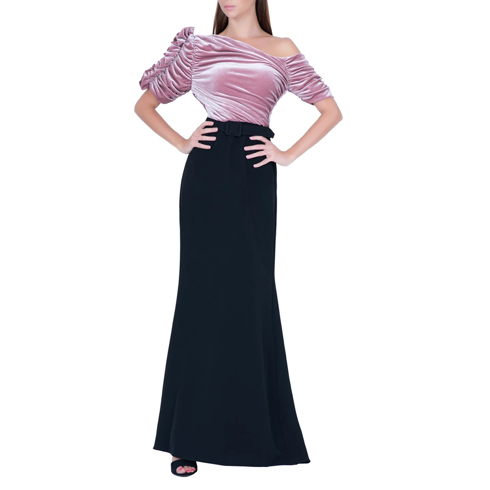 

Modern Evening Dress Mermaid One Shoulder Short Sleeves Trumpet Evening Gowns for Women 2025 Pleated Formal Party Dresses Long