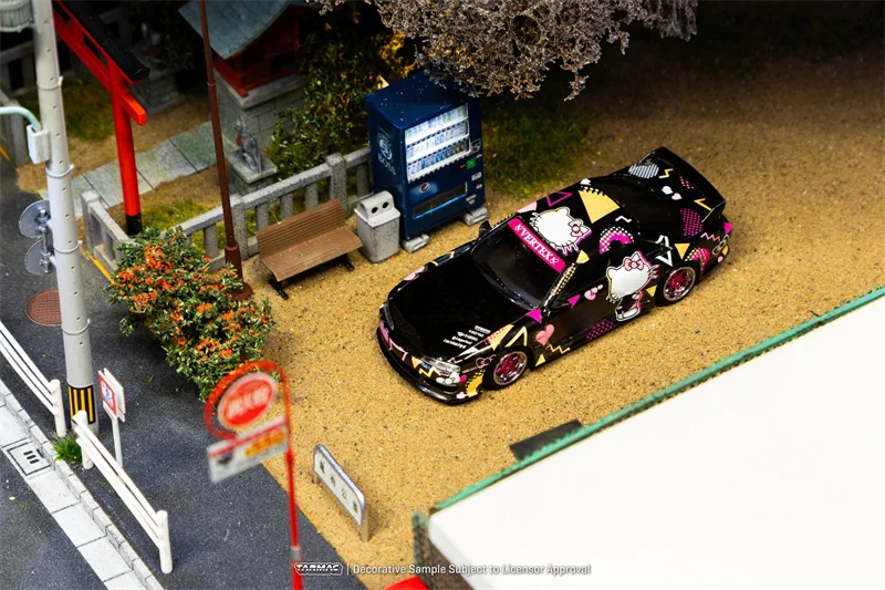 พรีเซลล์ ทาร์แมค x มิโจ 1:64 S14 ซิลเวีย เวอร์เท็กซ์ แบล็ค โครม โมเดลรถอัลลอย
