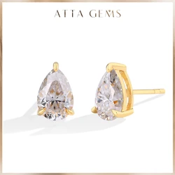 ATTAGEMS Moissanite Earrings for Women Men D VVS1 Excellent Cut Diamond Earrings Solid 18K 14K 10K Gold Jewelry With Certificate