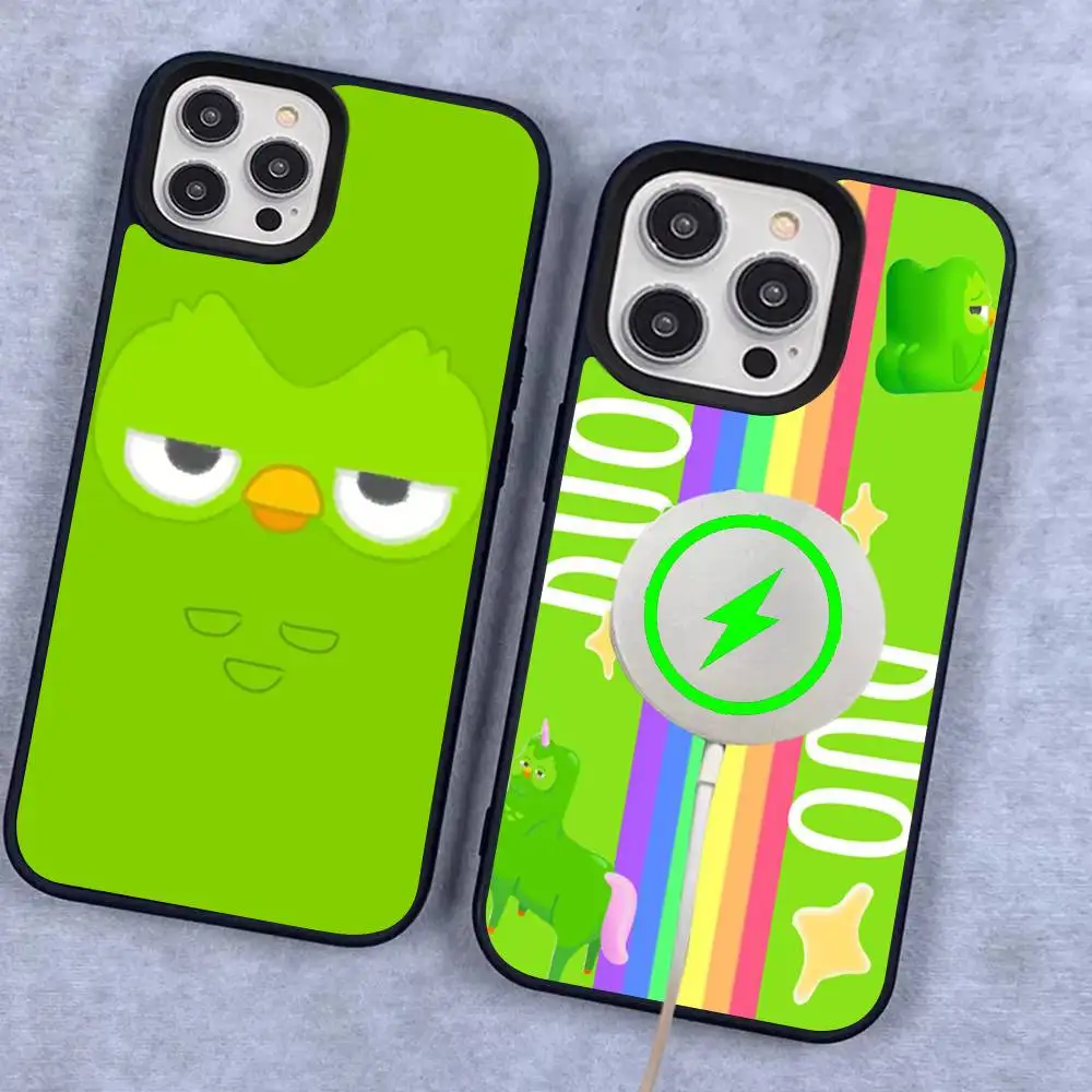 

Popular D-Duolingo Green Owl For Magesafe Magnetic Wireless Phone Case For IPhone 17 Pro Max Air 13 12 Mini 16 15 14 11
