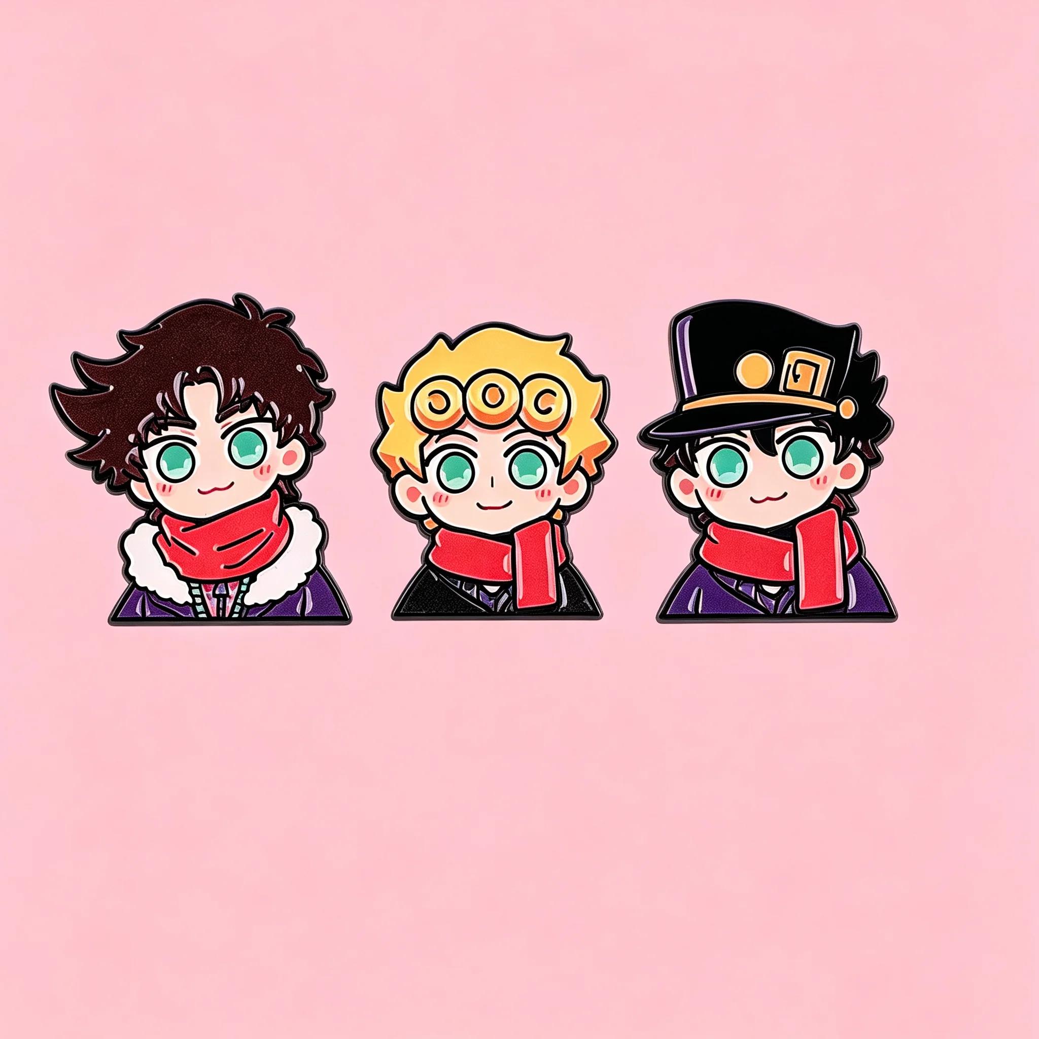 3pcs/Set JoJo Adventure Boy Enamel Pin Anime Manga Badge Brooch Backpacks Bag Collar Lapel Decoration Jewelry Gift for Fans
