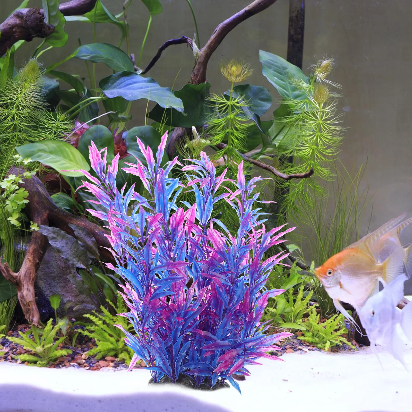 

Realistic Water Grass Decor Lifelike Fake Plants For Aquarium Fish Tank Thickened Base Safe Non-Toxic Landscape