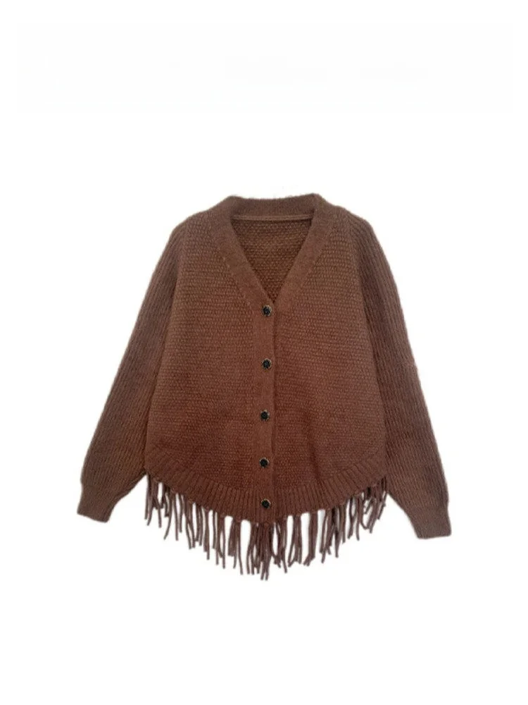 

Faionable Vintage Knitted Cardigan Women's Spring New Sle V-Ne Button Sweater Comfortable Long Sve Casual Wear