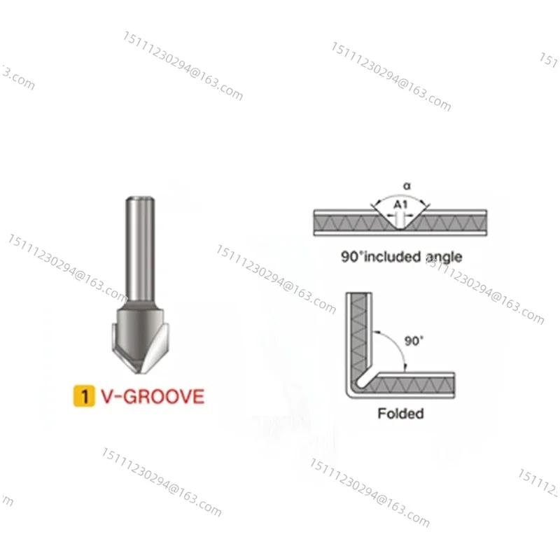 V-Groove CNC Round Bit 45/72/90 Degree,1/2 Shank PCD Diamond Cutter for Wood/Aluminum Composite Panels,1PCS