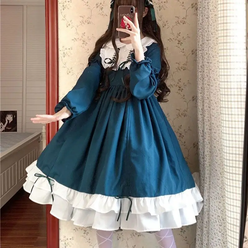 

Dress 2025 new autumn and winter original lolita student cute big skirt lolita skirt daily dress vestido feminino