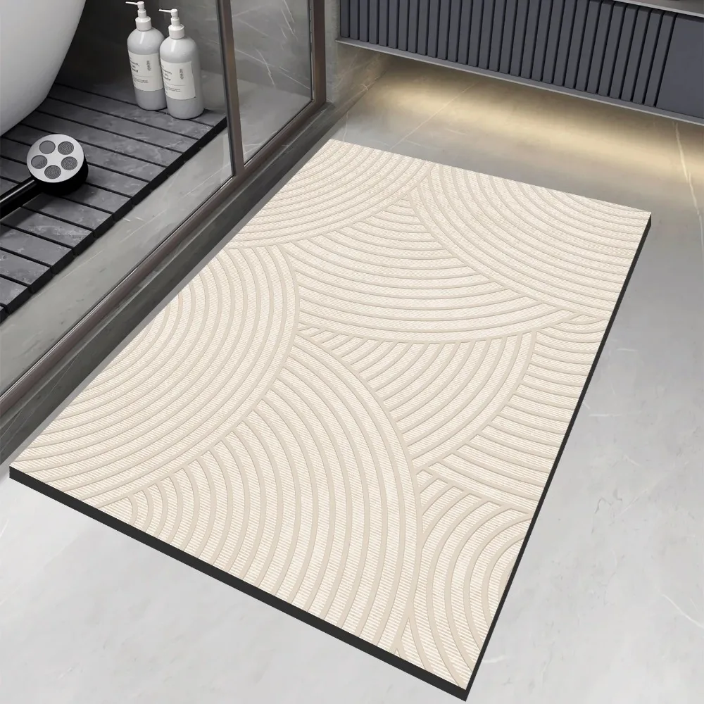Super Absorbent Bath Mat Non Slip Bathroom Shower Floor Mat Quick Dry Water Absorption Rug Washable Toilet Door Carpet Home