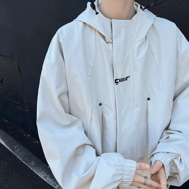 

Fat and plus size jacket for men in the Spring and Autumn 2025 new trend, loose and fashionable windproof hooded jacket