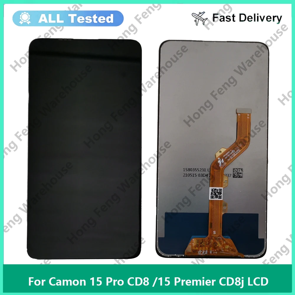 For Tecno Camon 15 Pro CD8 LCD Display Assembly Complete Touch Screen Digitizer Replacement LCD Camon 15 Premier CD8j Display