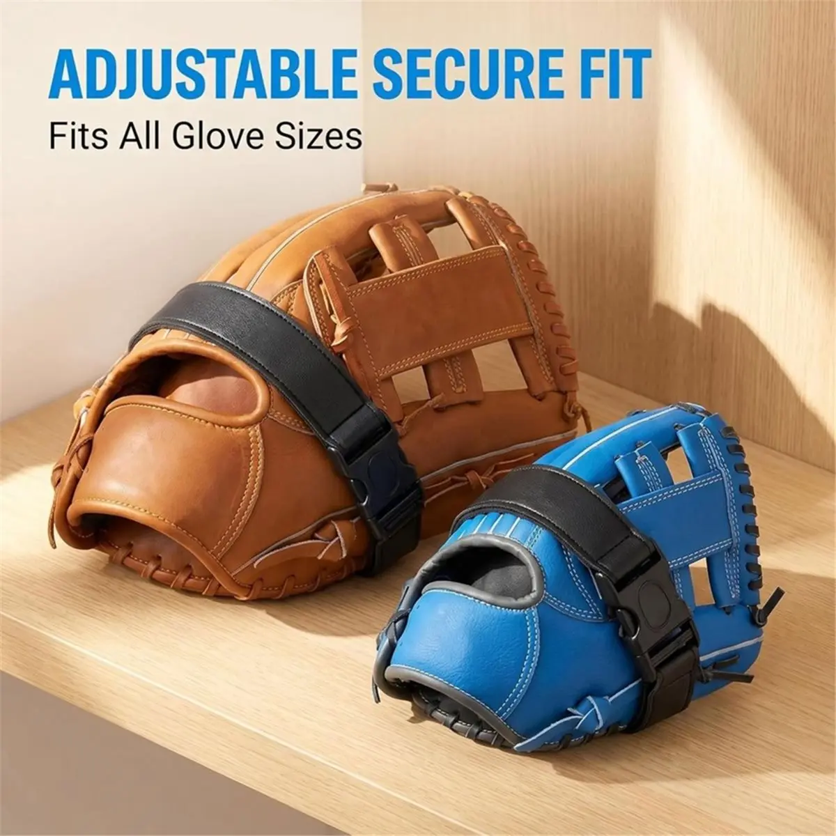 STOCK- 3 PCS Adjustable Baseball Glove Clip for Hanging Bags, Sports Gear Holder with Loops for Drying & Equipment Storage
