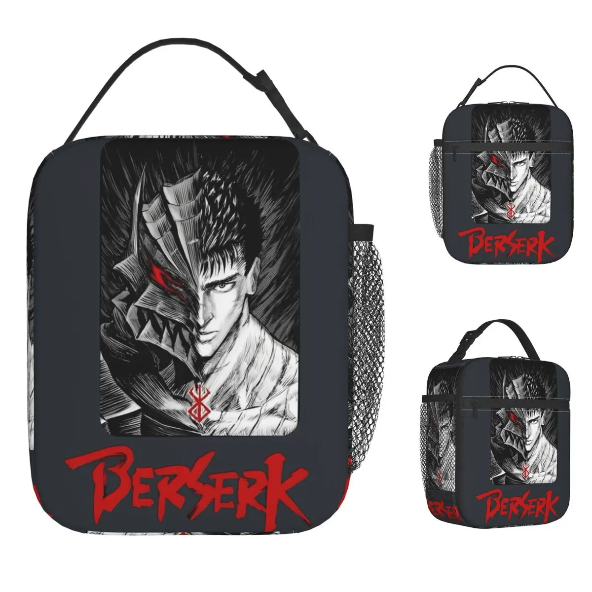 

Сумка для обеда в стиле японского аниме Berserk Guts Cool Manga, ланч-бокс для пикника, термосумки для обеда для унисекс, водонепроницаемая сумка-холодильник с принтом