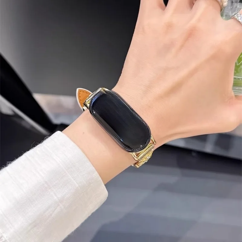 

Four-leaf clover patchwork leather is suitable for Xiaomi Band 8Pro/9Pro，For Mi band 3/4/5/6/7，8/8NFC/9/9NFC/10/10NFC，For Redmi