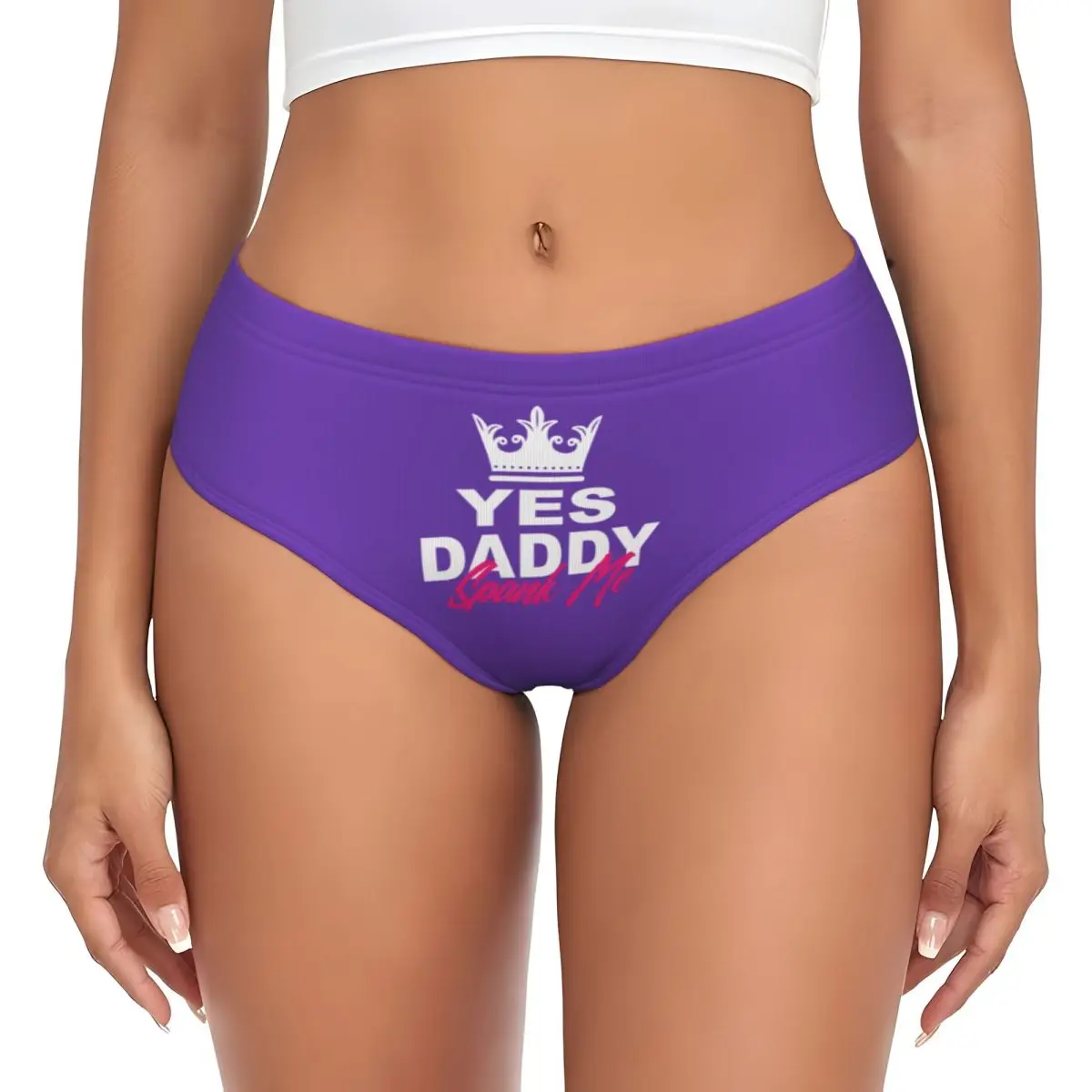 Custom Womens Yes Daddy Spank Me Panties Comfort Briefs Underwear Valentine's Day Gifts Underpants