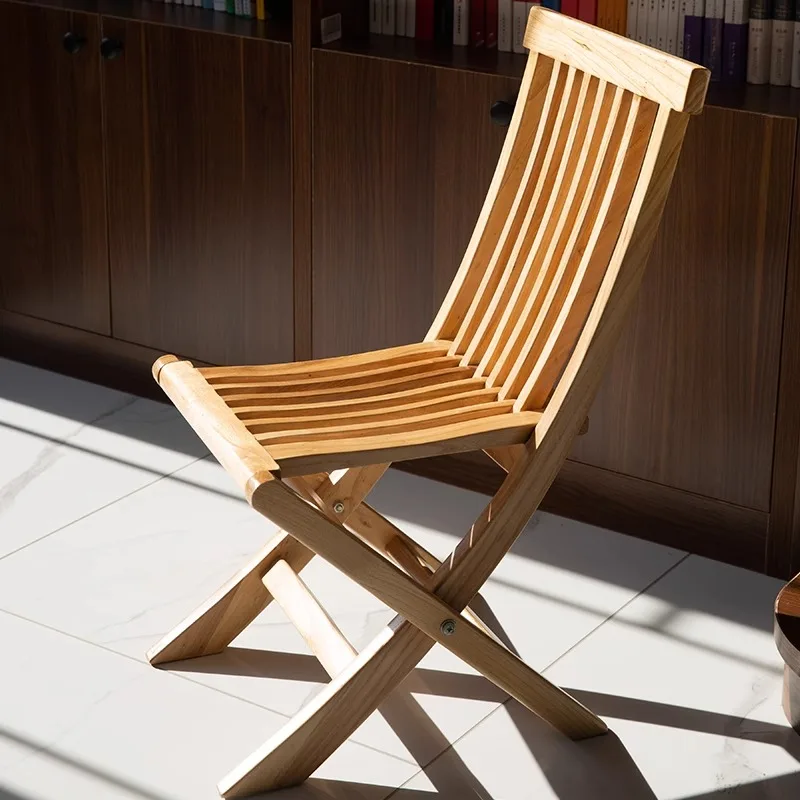

Solid Wood Folding Patio Chair Portable Balcony Lounge Seat for Garden/Camping Home Backrest Stool Leisure Outdoor Beach Chair