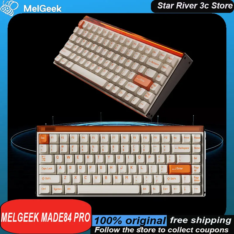 Melgeek Made84 Pro Mechanical Keyboard Wired E-Sports Magnetic Axis 84keys Low Latency Customized Gaming Keyboard Laptop Gift