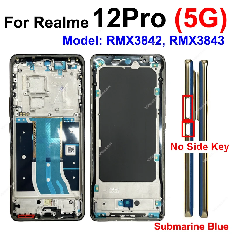 For Realme 12Pro+ 12 Pro Plus 5G Middle Housing Middle Frame Cover Front LCD Display Screen Housing Frame Replacement Parts