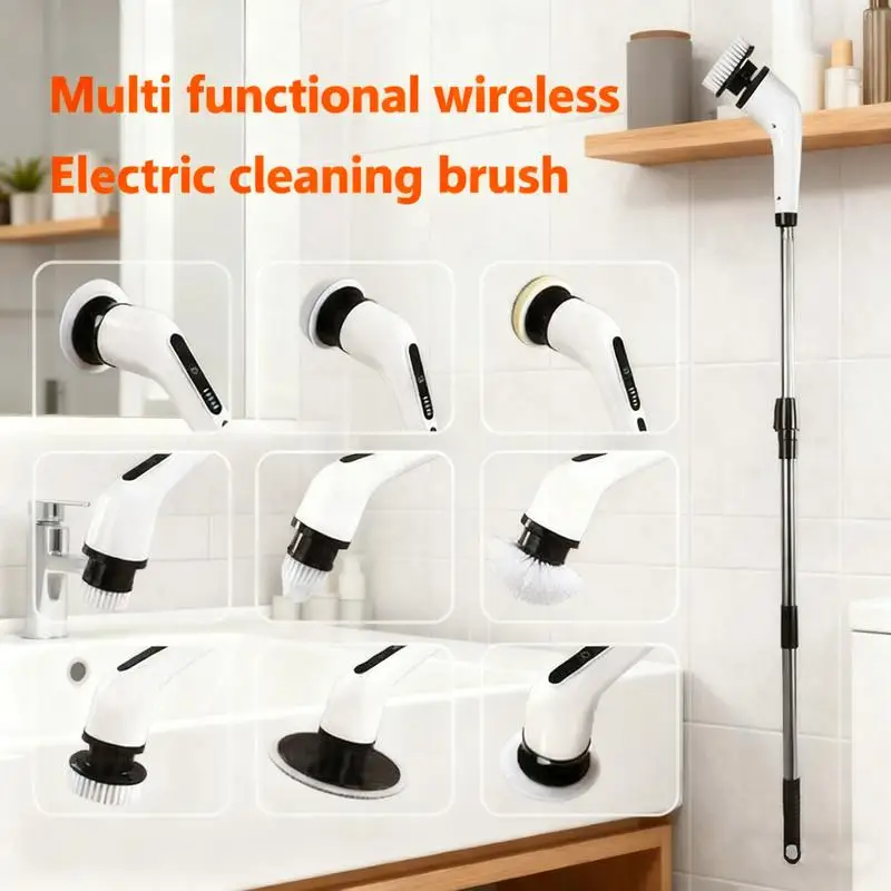 Épurateur électrique à rotation, épurateur de douche sans fil avec étanche IPX7, brosse de nettoyage électrique, 2 vitesses réglables