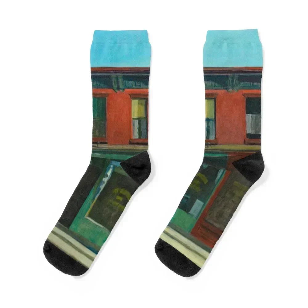 Edward Hopper, Early Sunday Morning, 1930 Socks sport snow cotton floral Ladies Socks Men's