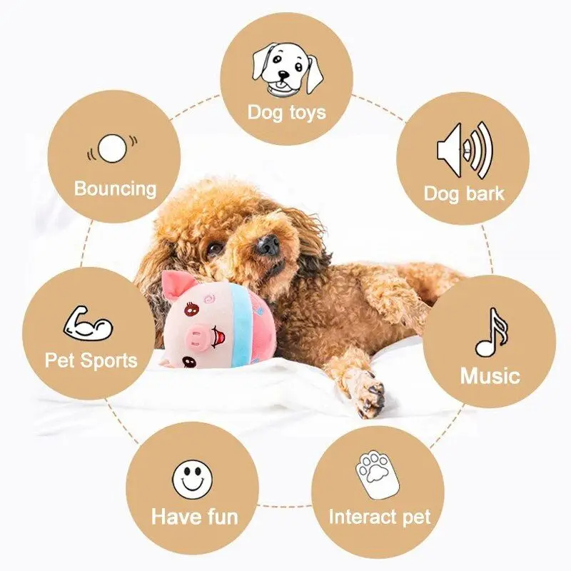 Electronic Pet Dog Toy Ball Pet Bouncing Jump Balls Talking Interactive Dog Plush Doll Toys New Gift For Pets USB Rechargeable