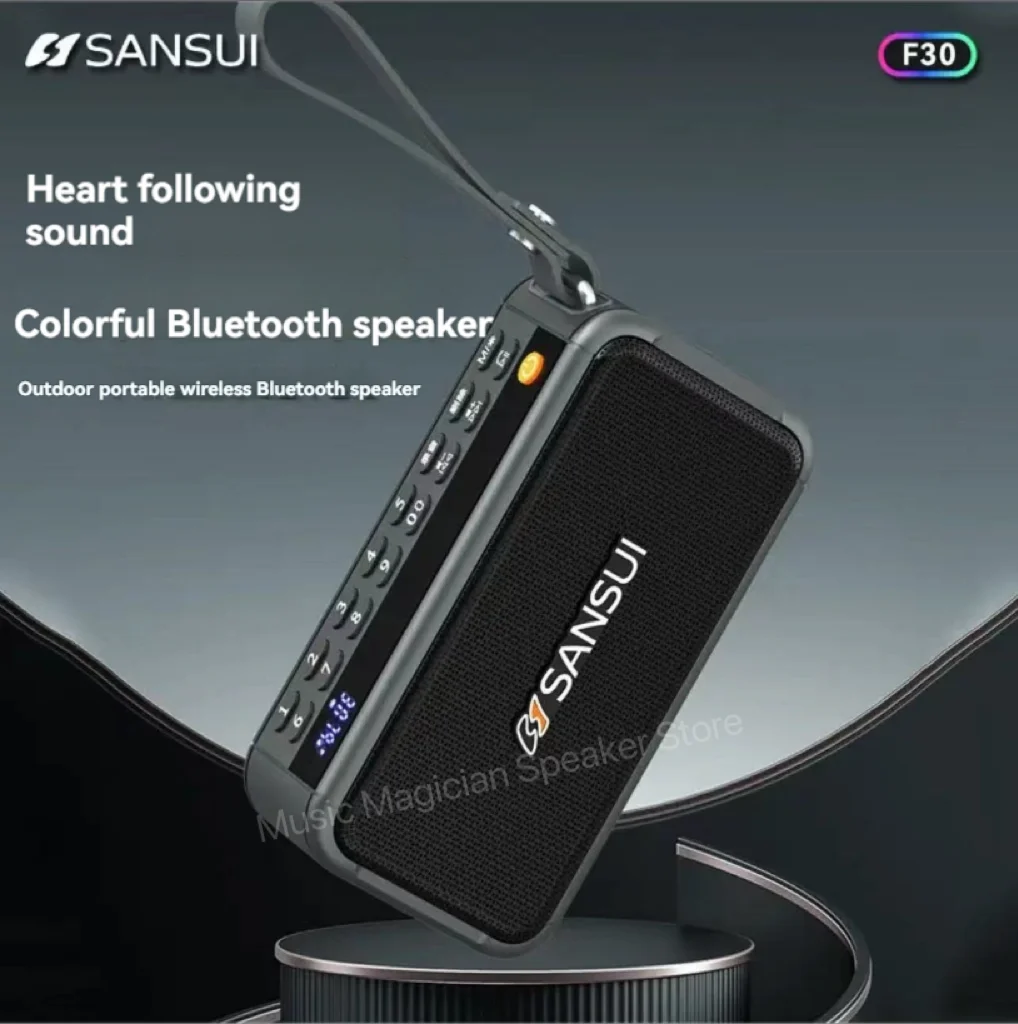 New Sansui F30 Retro Radio Wireless Bluetooth Speaker Insert Card Mini Plug in Walkman Music Player Portable Stereo Subwoofer