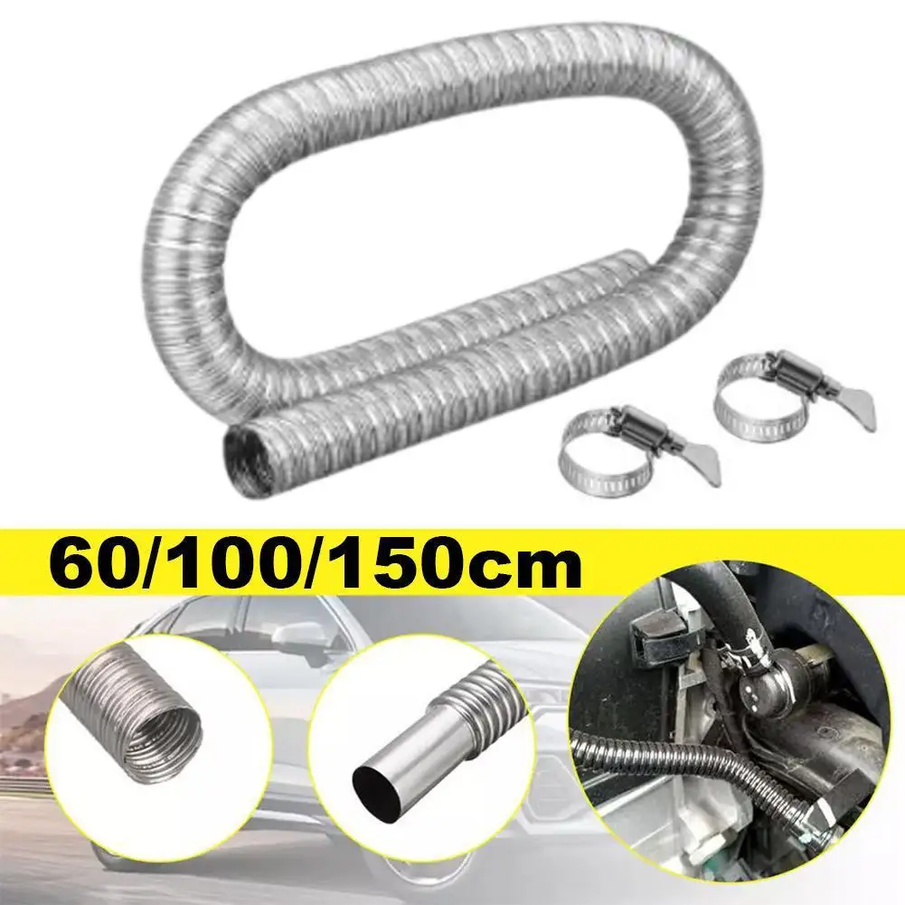 60-150cm Dual-layer Car Heater Exhaust Pipe Stainless Steel For Webasto Eberspacher Air Diesel Heater Exhaust Hose Tube Line