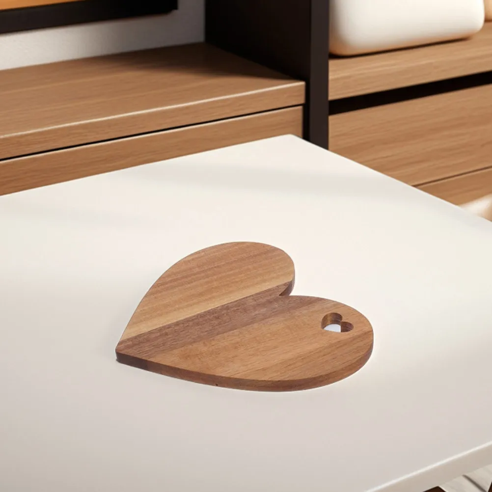 2Pcs Heart Shaped Wooden Cutting Board Serving Tray Charcuterie Platter Fruit Cheese Board Valentine Day Home Picnic Camping