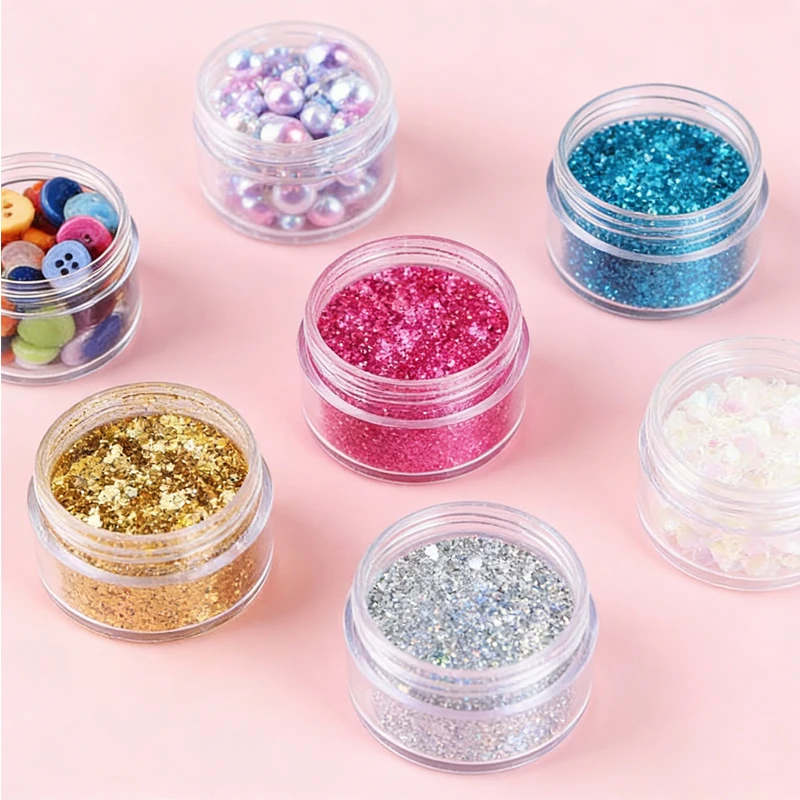 

50 шт. прозрачных пластиковых квадратных косметических баночек 3г/5г, контейнеры для образцов, для теней для век, бальзамов для губ, пудры, кремов, украшений