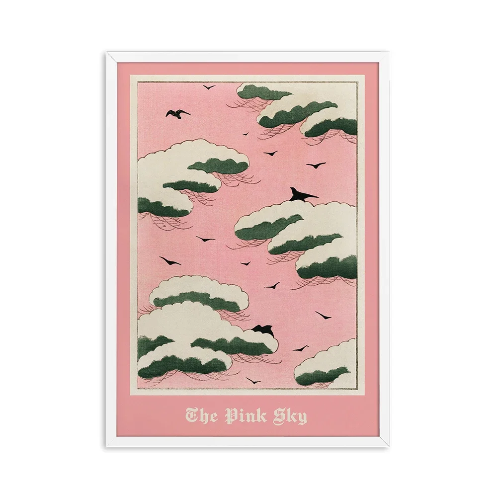 Pink Sky Water Lily Posters Print Vintage Japanese Wall Art Cover Magazine Canvas Painting Exhibition Home Decoration Room