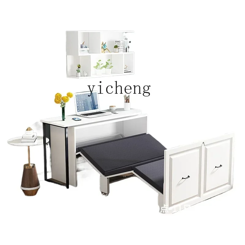 

folding bed desk bookshelf simple home invisible computer desk