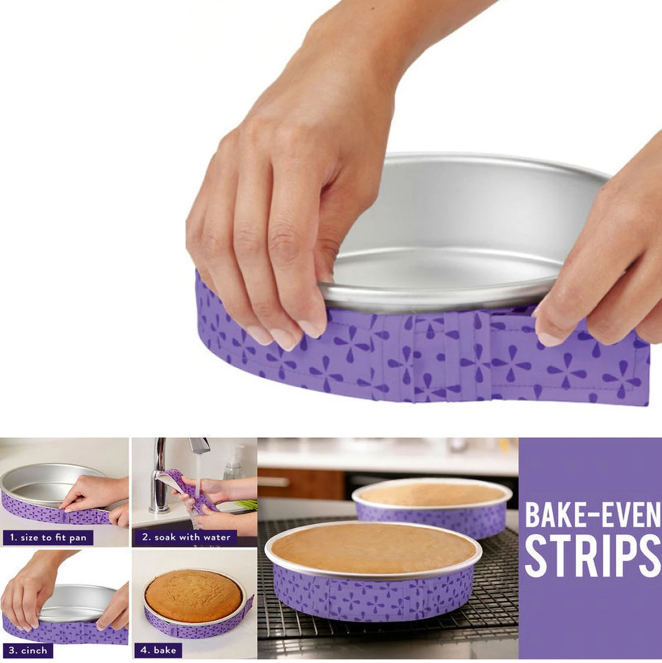 Baking Strips Colorful Bake Even Strip, Cake Pan Strips, Absorbent Thick Cotton Cake Strips, Baking Tray Protection Strap