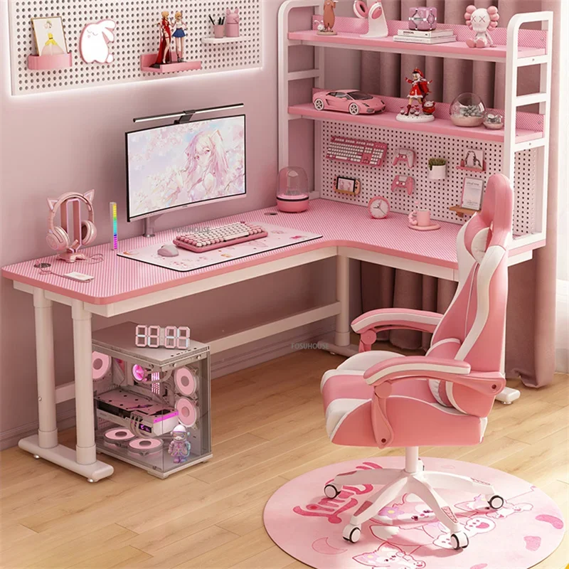 Librero Rosa: Mi Escritorio Esquinero de Diseño Rosado que Cambió mi Espacio de Estudio