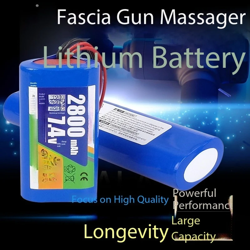 Brand New 7.4V 12V Lithium Battery Pack For Muscle Massage Gun Rechargeable Replacement Spare Parts 2200mAh