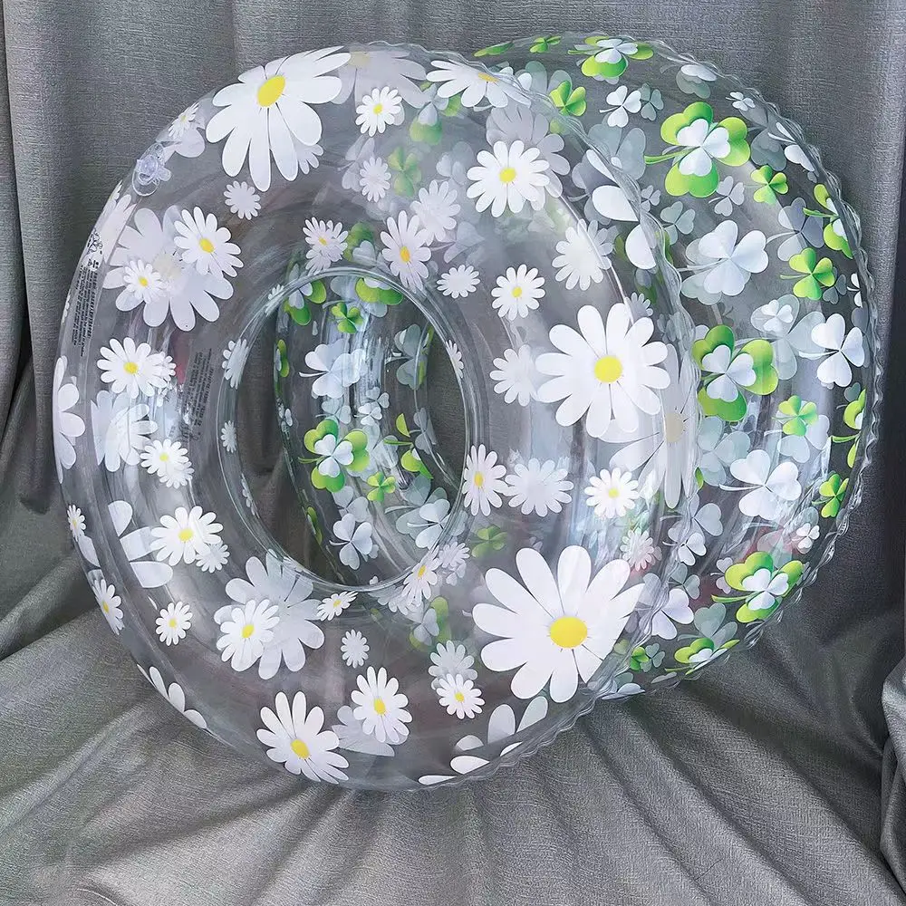 New internet celebrity Daisy Swim Circle Lucky Clover Transparent PVC Swim Circle