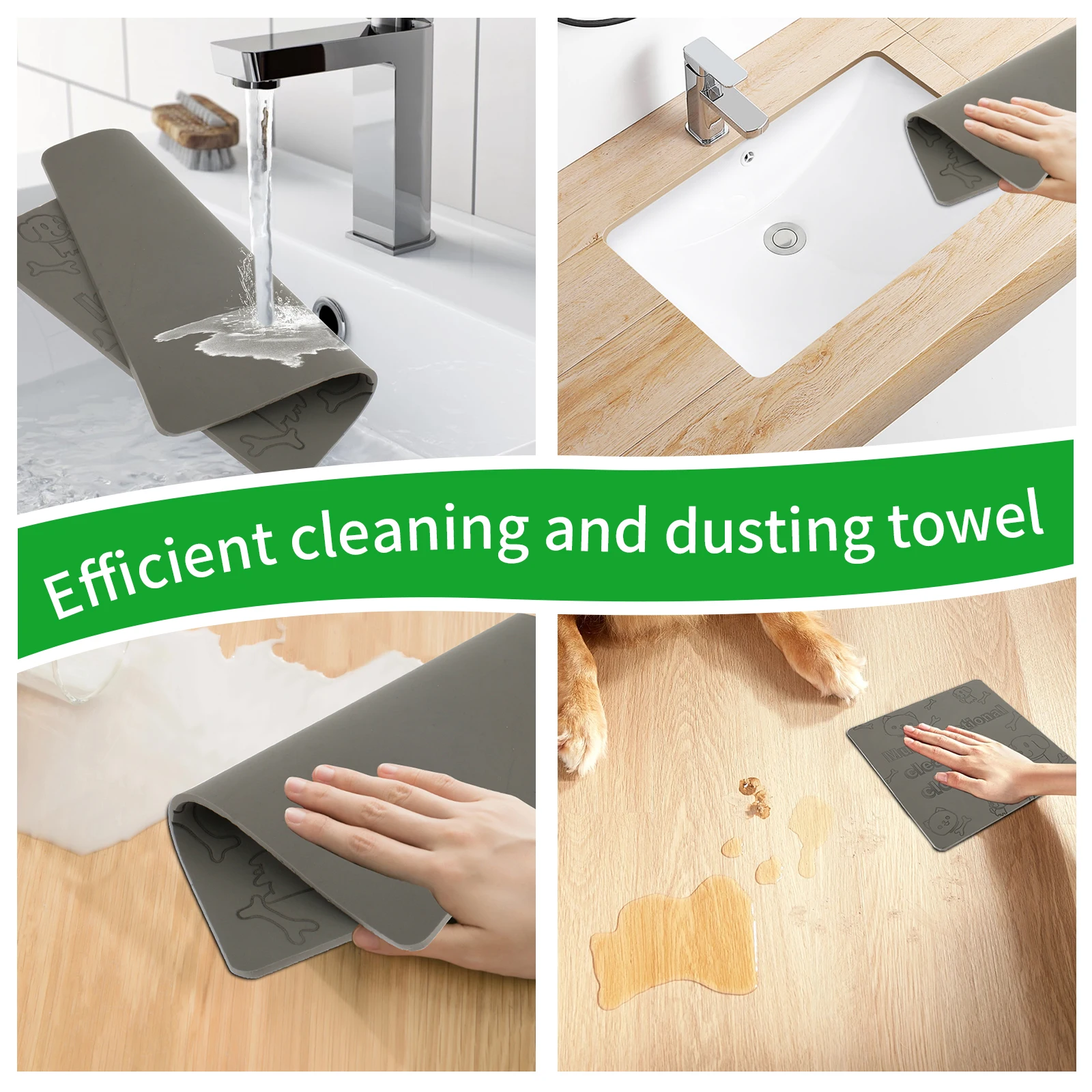 Magic Cleaning Cloths Damp Clean Duster Towel Reusable Soft Sponge Thick Washing Rags Car Window Kitchen Without Watermark