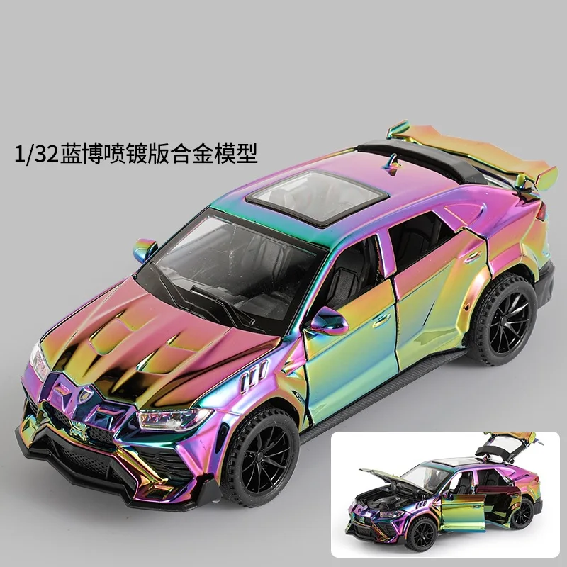 1: 32 Lamborghini URUS Simulation Sports Car Model with Sound and Light Feedback, Multi Door Toy Car Ornament
