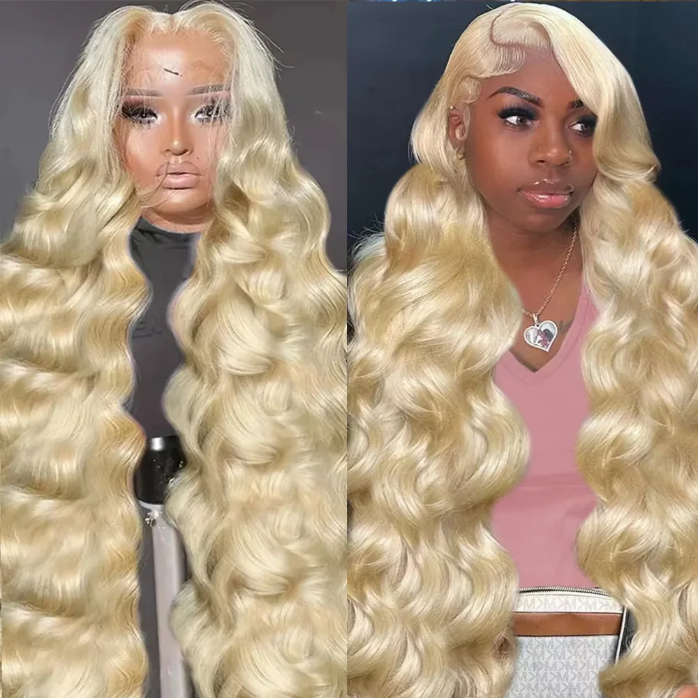 

Body Wave Human Hair Wig 613 Body Wave 13x6 HD Lace Frontal Wig Pre Plucked 200 Density 46 Inches Human Hair Wigs For Women
