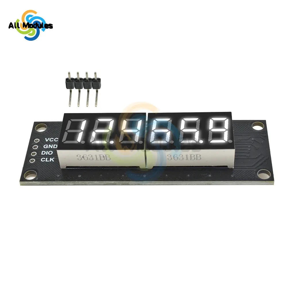 Layar LED Digital TM1637 0.36 Inci 6 Bit 7 Segmen Modul DIsplay LED Digital Antarmuka I/O 5 Warna Tersedia UNTUK Arduino