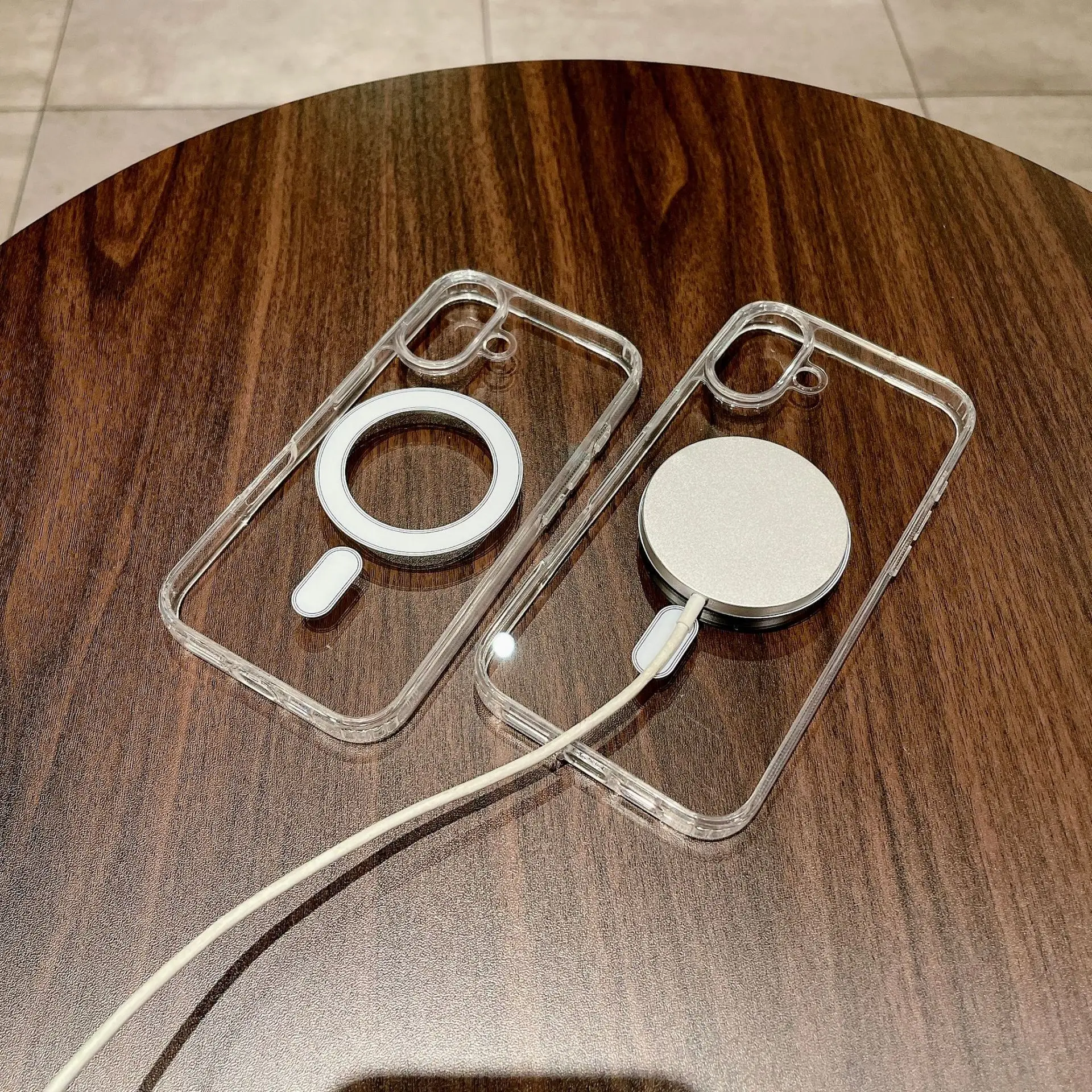 Original Luxury Magsafe Wireless Charging Case For iPhone 16 15 14 13 12 11 Pro Max Plus Mini Magnetic Transparent Bumper Cover image 2