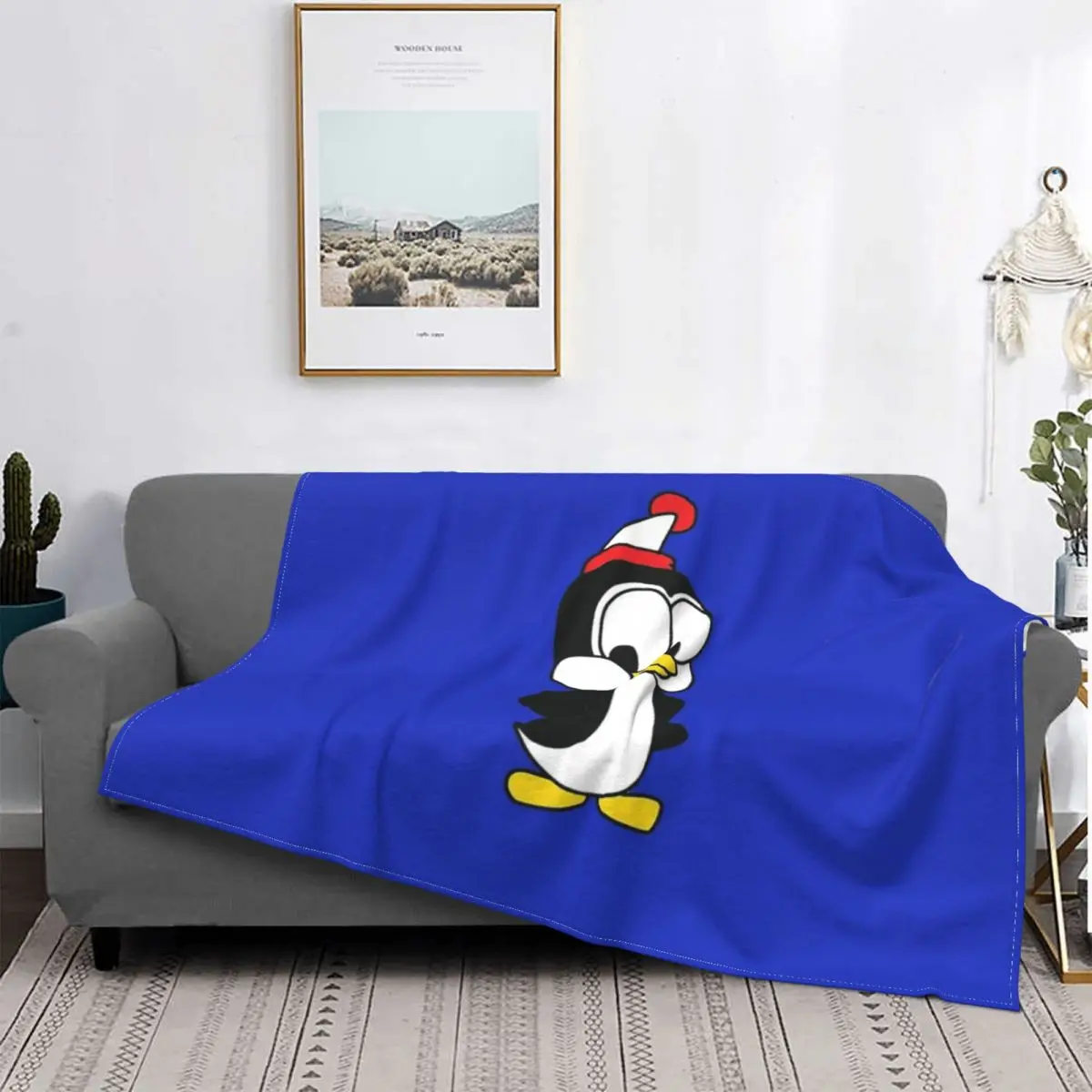 Chilly Willy Penguin Throw Blankets Fleece Thick Warm Blanket Flannel Blanket Soft Coral Sofa Throw Blanket Comfortable Quilt